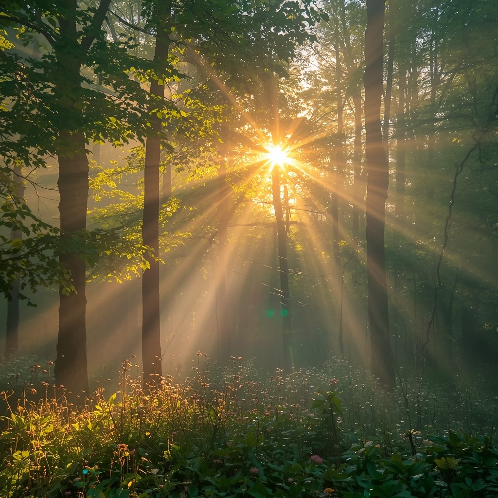 Nature Forest Sun Rays WhatsApp DP