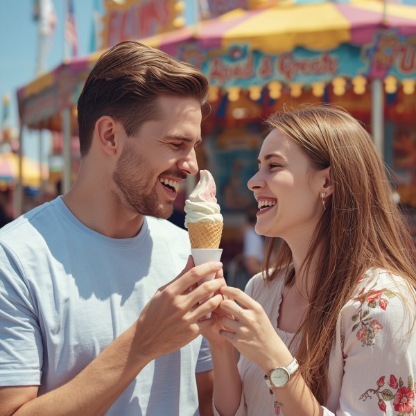 Couple with Ice Cream WhatsApp DP