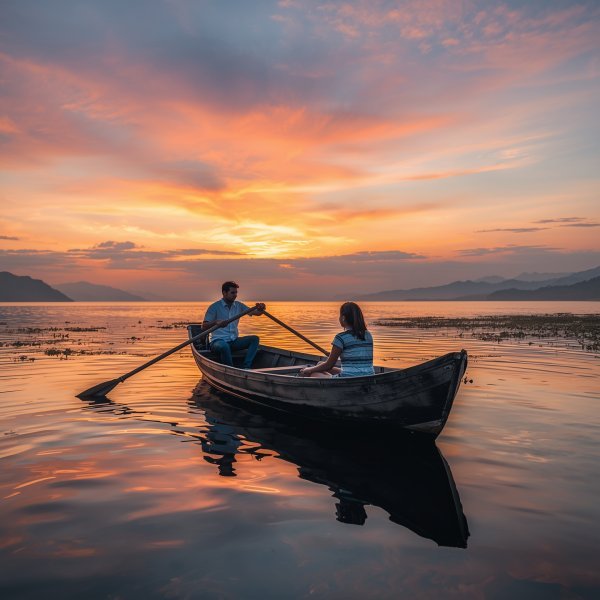 Couple in Boat WhatsApp DP