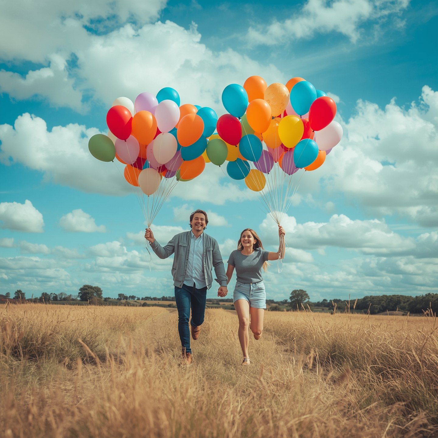 Couple with Balloons WhatsApp DP