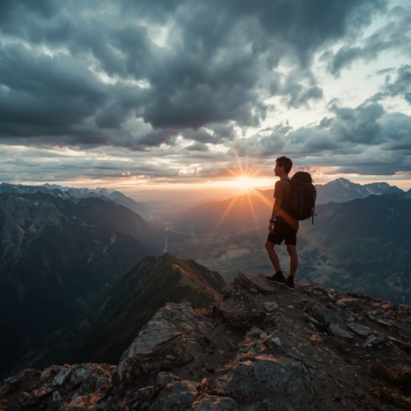 Adventure Boy in Mountains WhatsApp DP