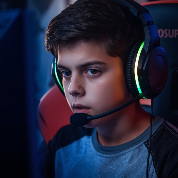 Gamer Boy with RGB Setup WhatsApp DP